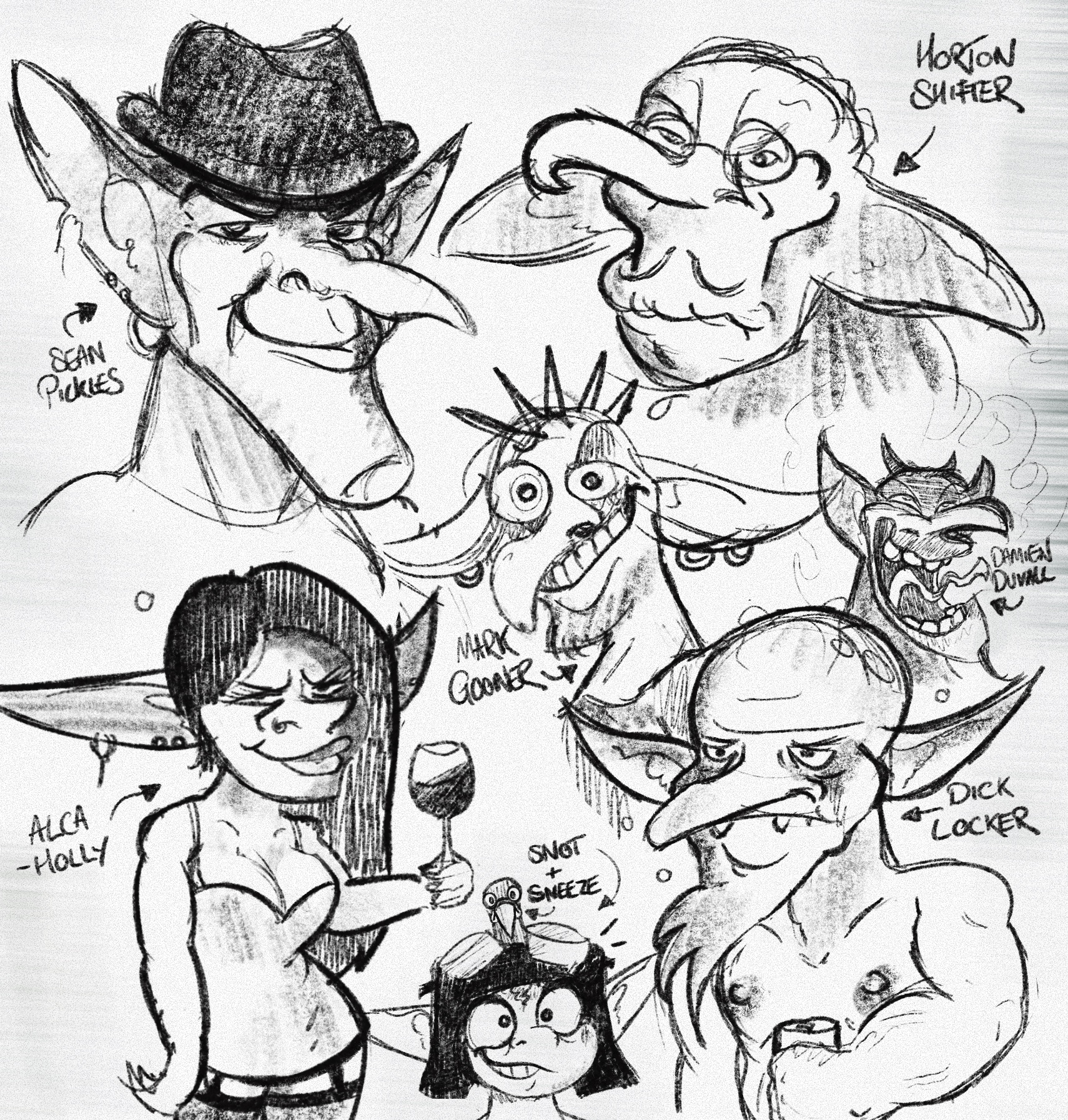 First ever sketches of Silver bullets side characters