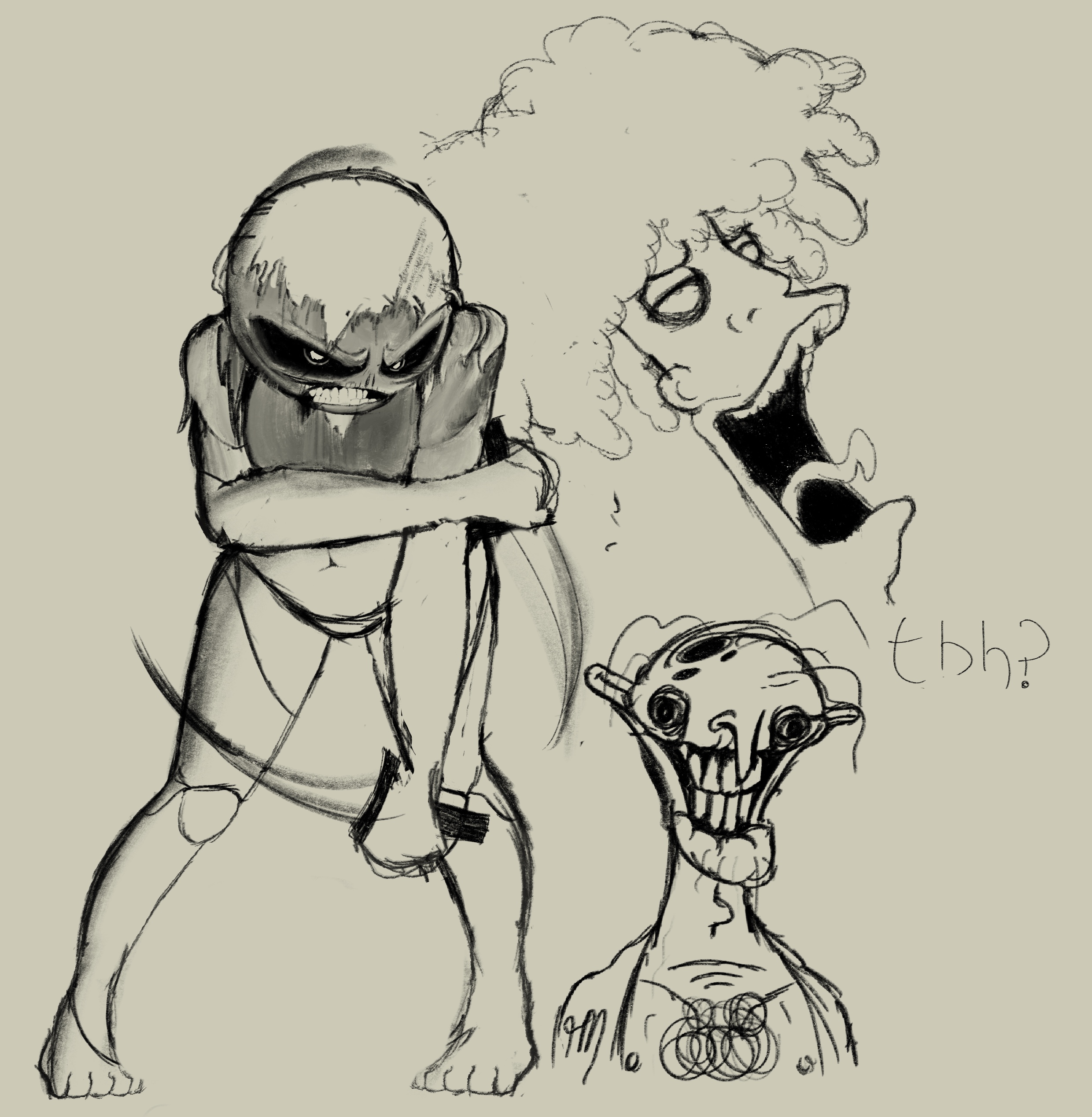 Ushabtic Mummy Girl, Sideshow Bob and Creepy Old Dude